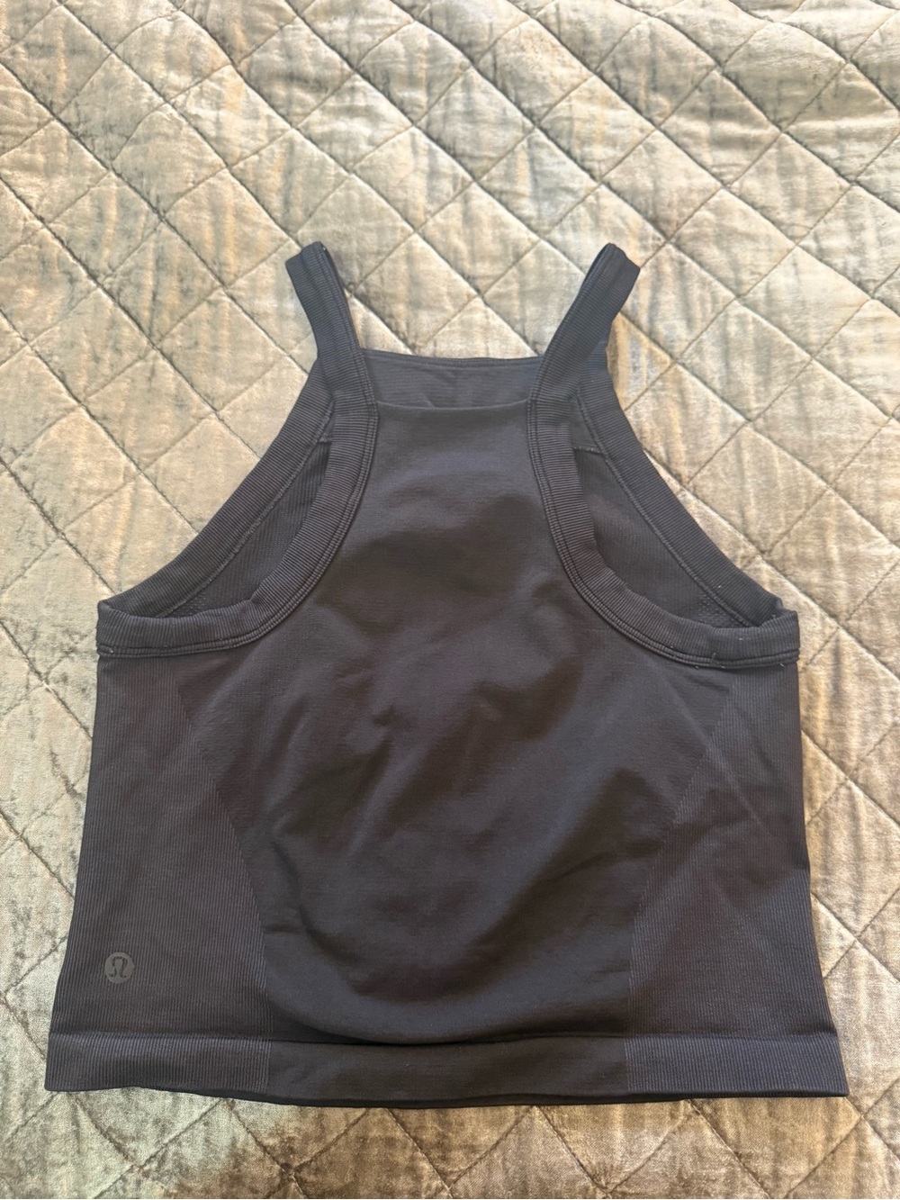lululemon athletica Black Cropped High-Neck Tank